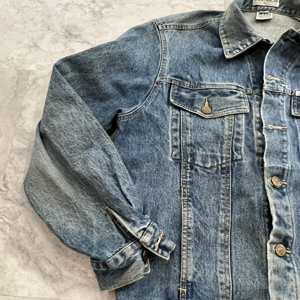 Vintage Guess Georges Marciano Denim Jean Jacket Mens Size Large 80s Big‎ Logo